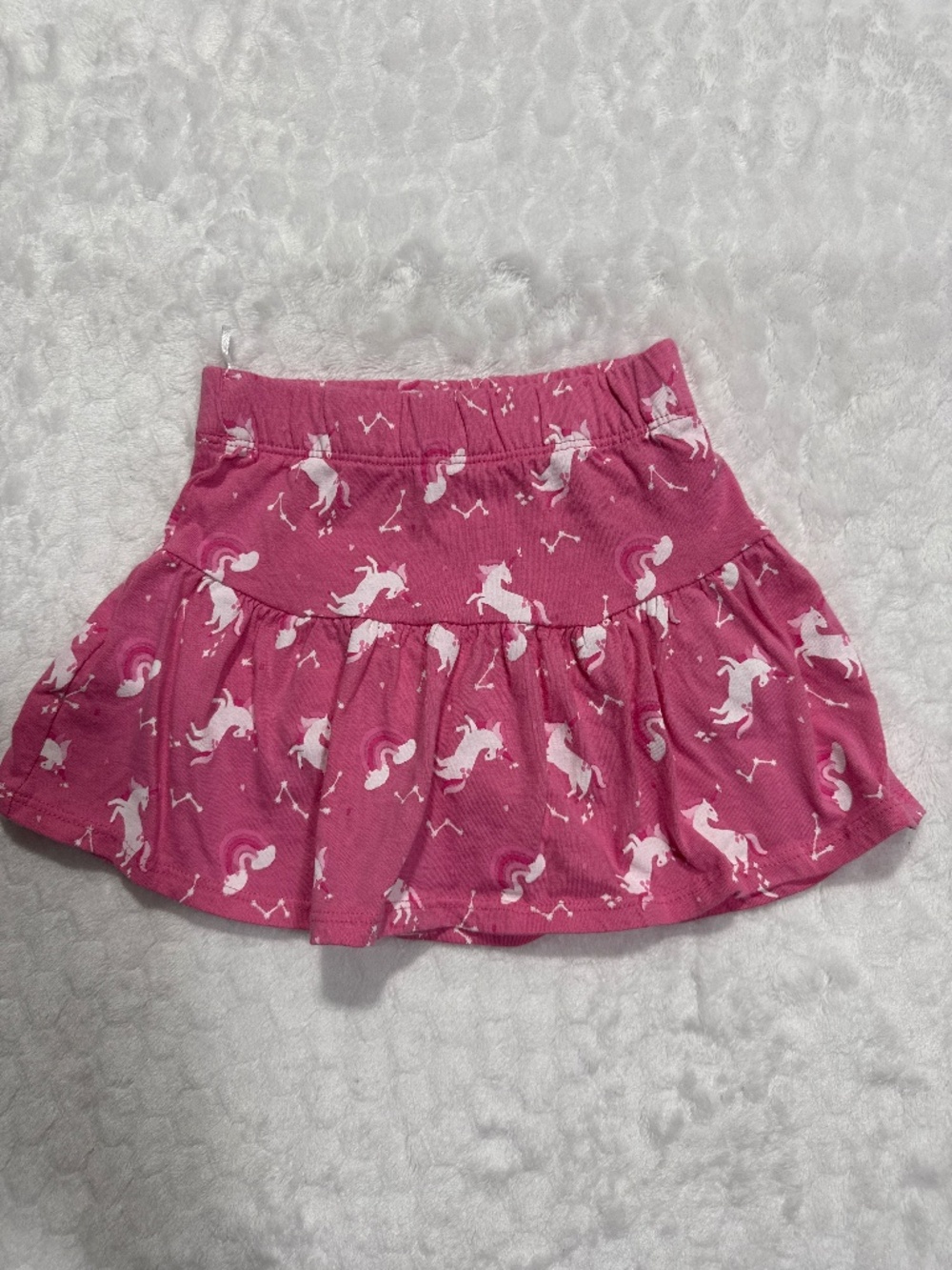 Coral Pink Unicorn Print Skort Pull On Size 2 Skirt